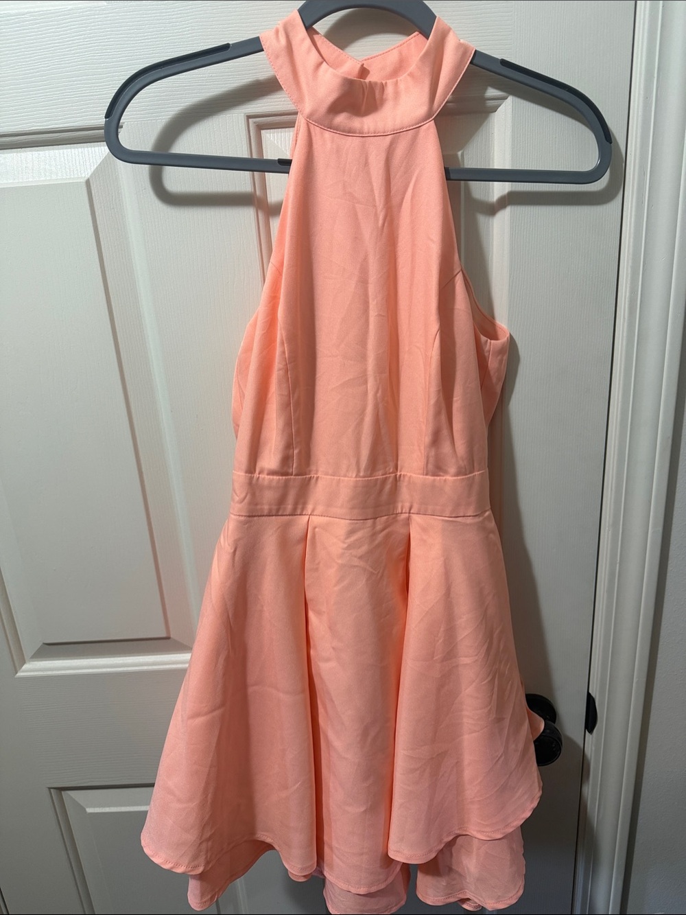 Lulu's Peach Halter Party Dress